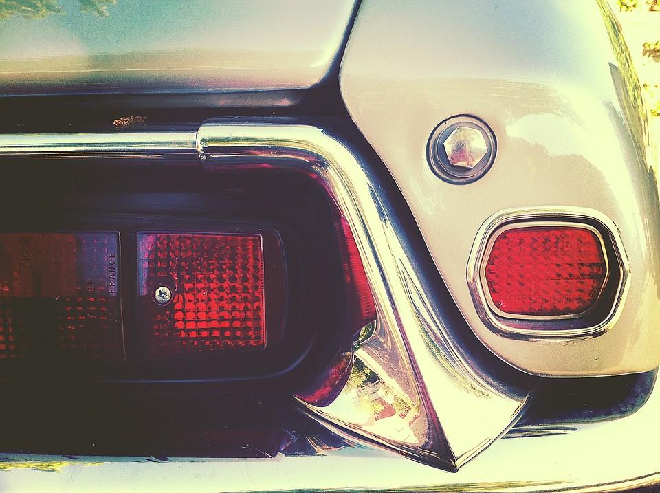 closeup of car tail light